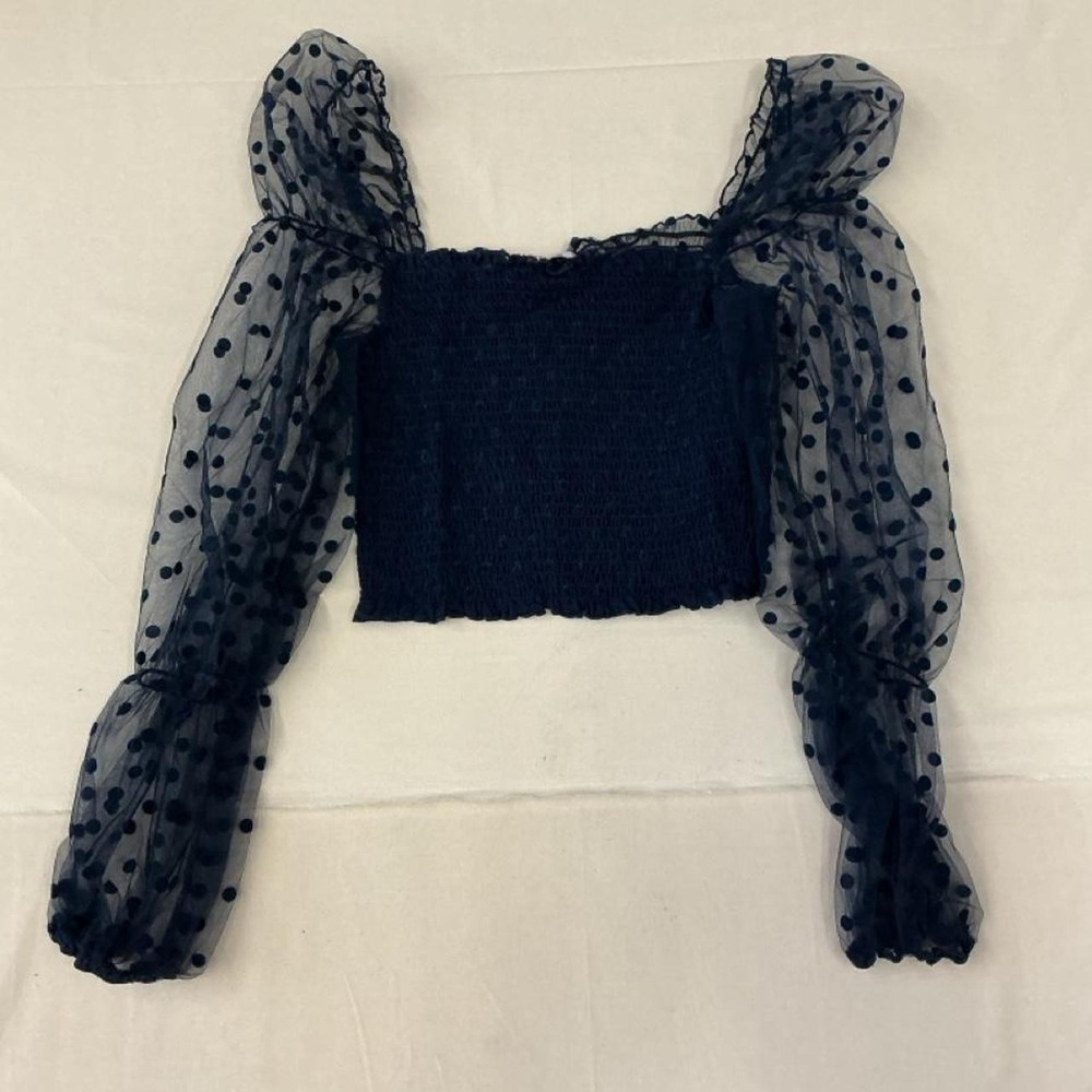 Elegant sheer mesh crop top